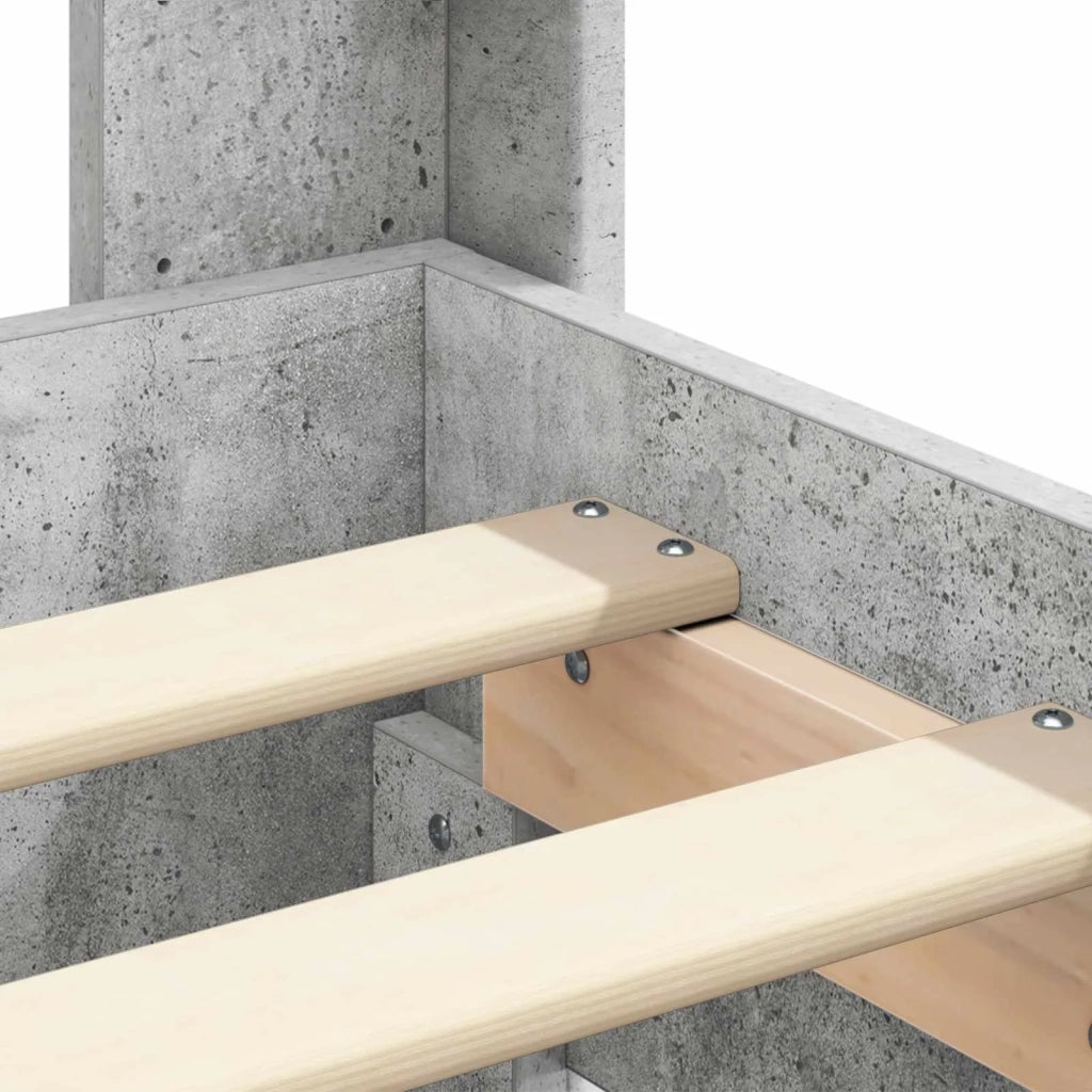 Struttura del letto con stoccaggio e testata Grigio Cemento 3414302