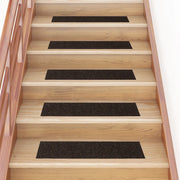 Tappetini per scale autoadesivi 30 pz 76x20 cm marrone scuro rettangolari 3365728