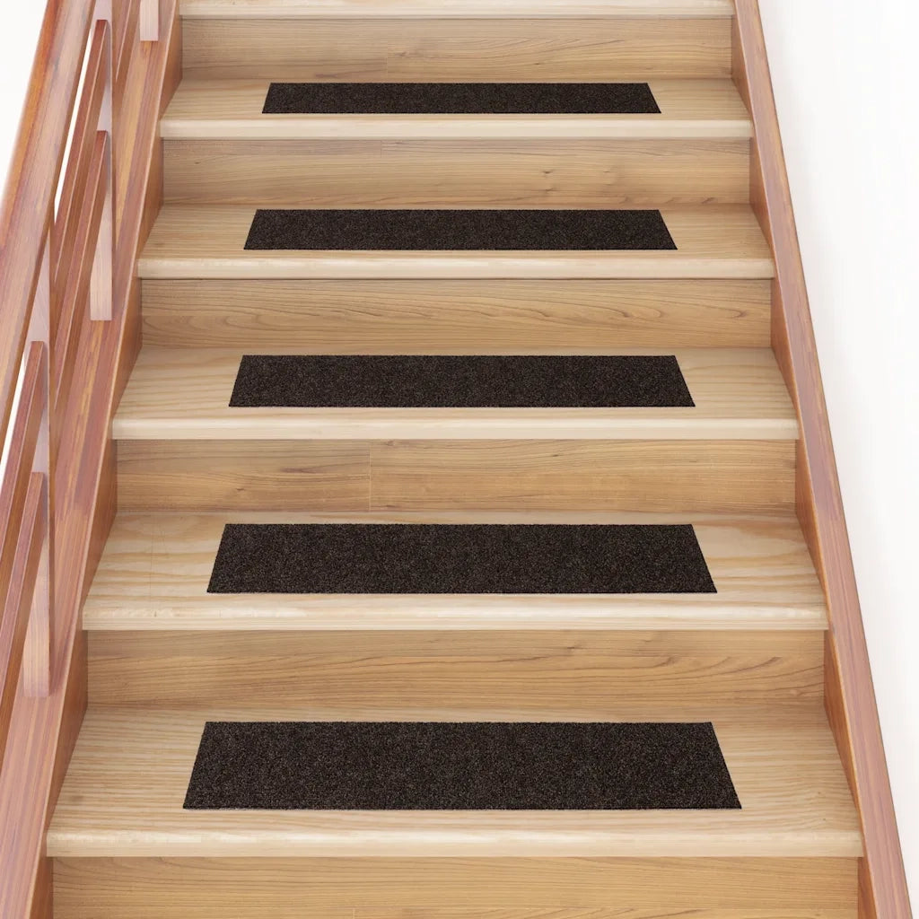 Tappetini per scale autoadesivi 30 pz 76x20 cm marrone scuro rettangolari 3365728