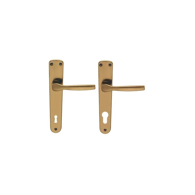 MANIGLIA 'GINEVRA' CON PLACCA Foro patent - colore bronzo - BRIALMA