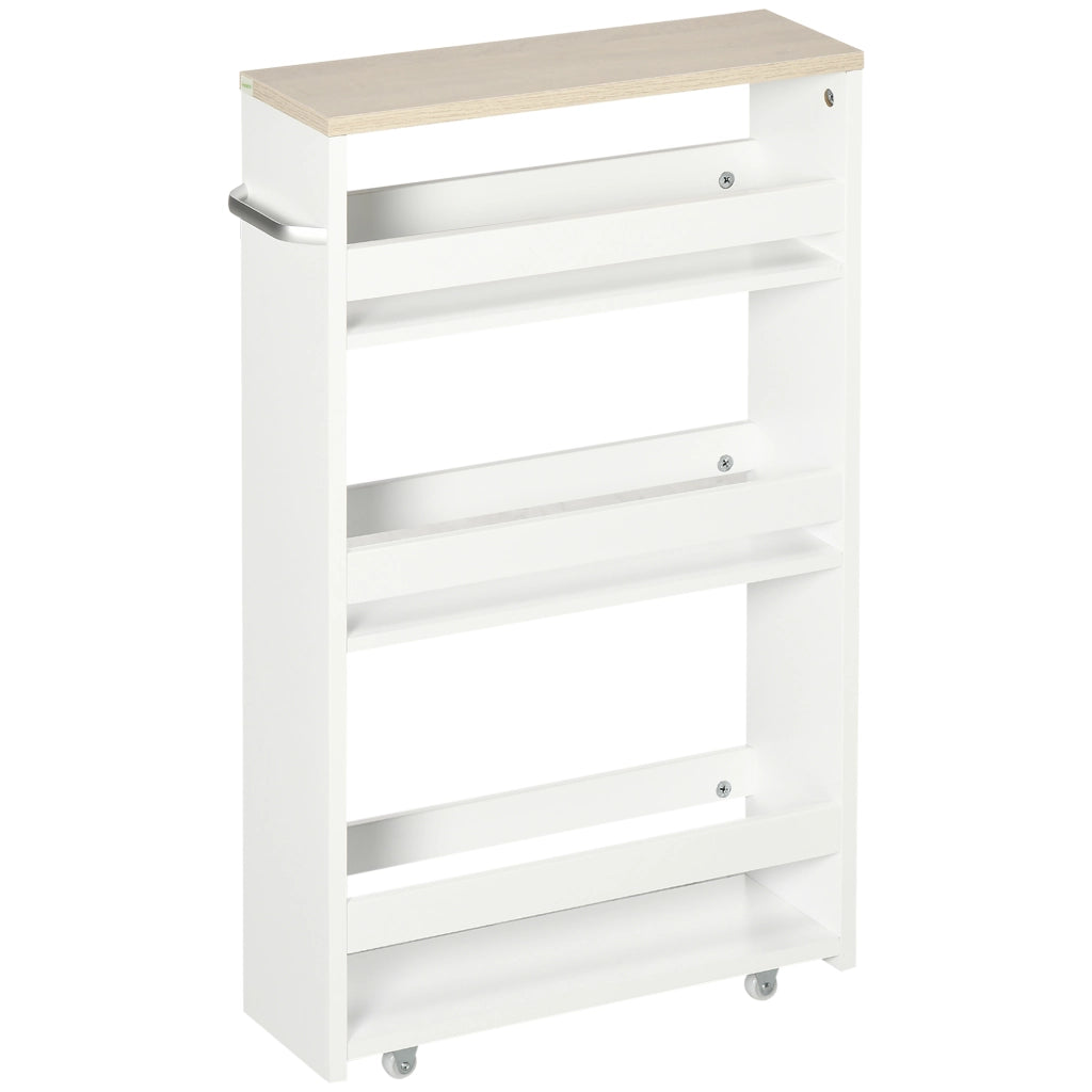 Mobiletto Bagno con Ruote e 3 Ripiani Sospeso ¨C Minimal ¨C 50x13x67,5 cm Bianco
