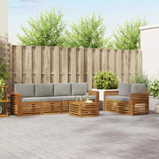 Set di divani da esterno 7 pcs Grigio Naturale e Chiaro 3374416