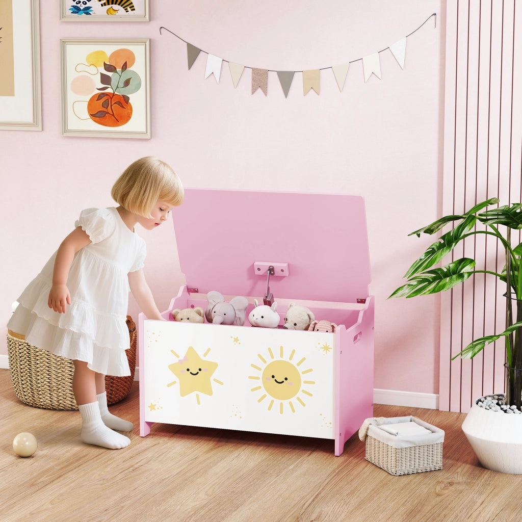 Cassa giocattoli con coperchio ¨C zephmum ¨C 60x37x39 cm rosa
