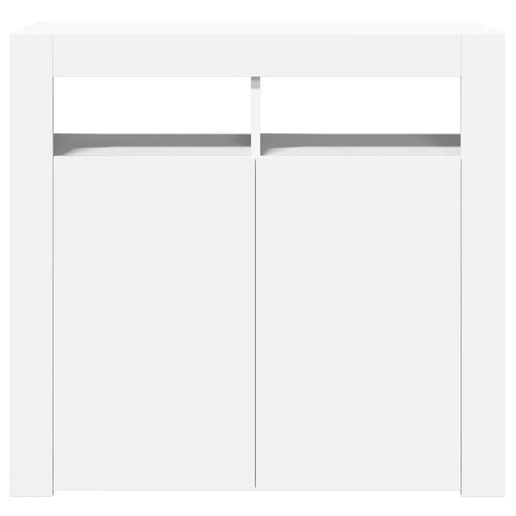 Credenza con Luci a LED Bianca 80x35x75 cm