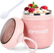 Contenitore per snack con coperchio, cucchiaio e contenitore per yogurt e cereali per adulti e bambini