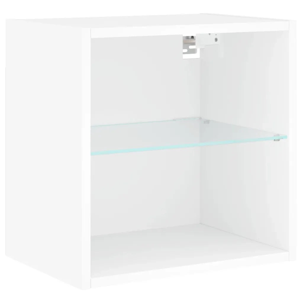 Comodini con Luci LED a Parete 2pz Bianchi 837065