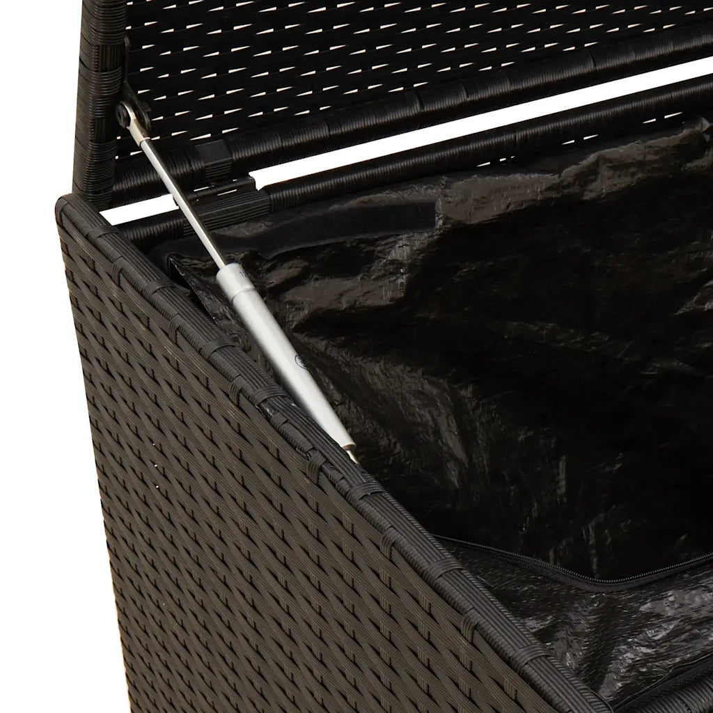 Contenitore da Giardino con Ruote Nero 283L in Polyrattan CFW4229924