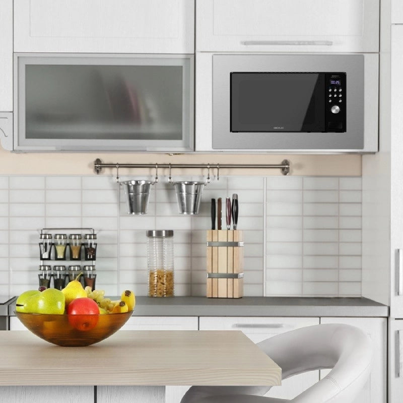 CECOTEC 01380 - Microonde da incasso GrandHeat 2000 Built-In Steel Black