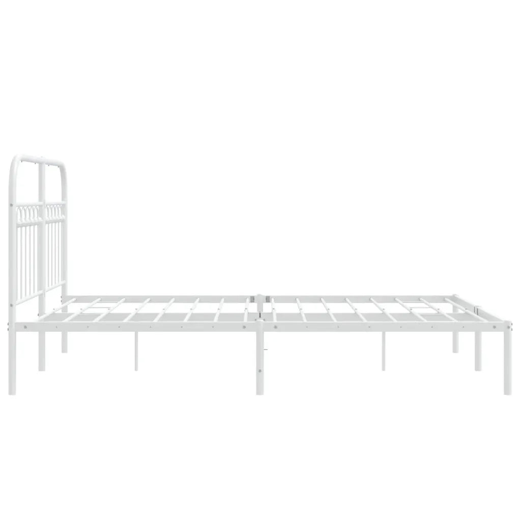 Giroletto con Testiera Metallo Bianco 140x200 cm 376650