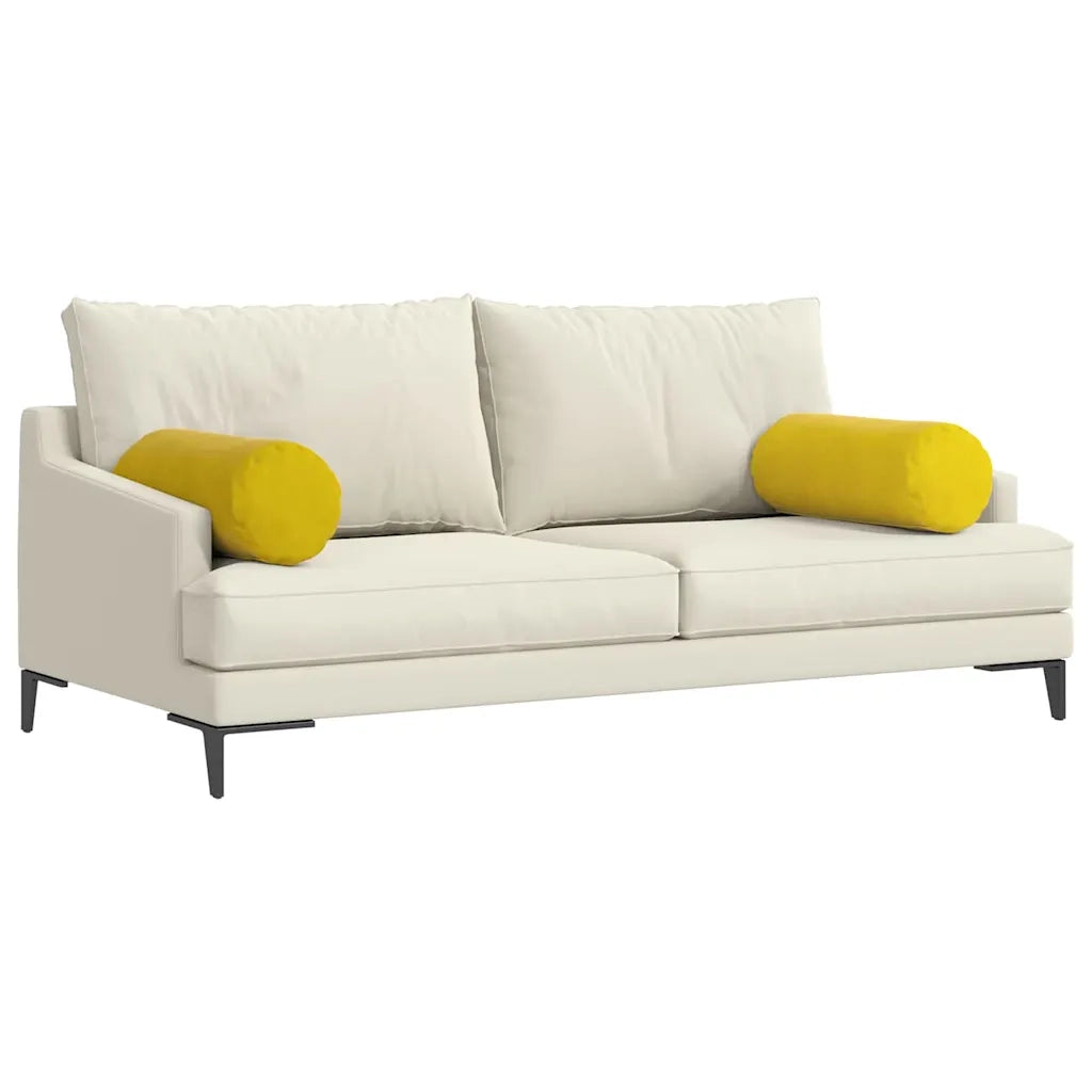 Cuscini a rullo 2 pcs Giallo Ø 25 x 70 cm Tessuto in Cords 42014335