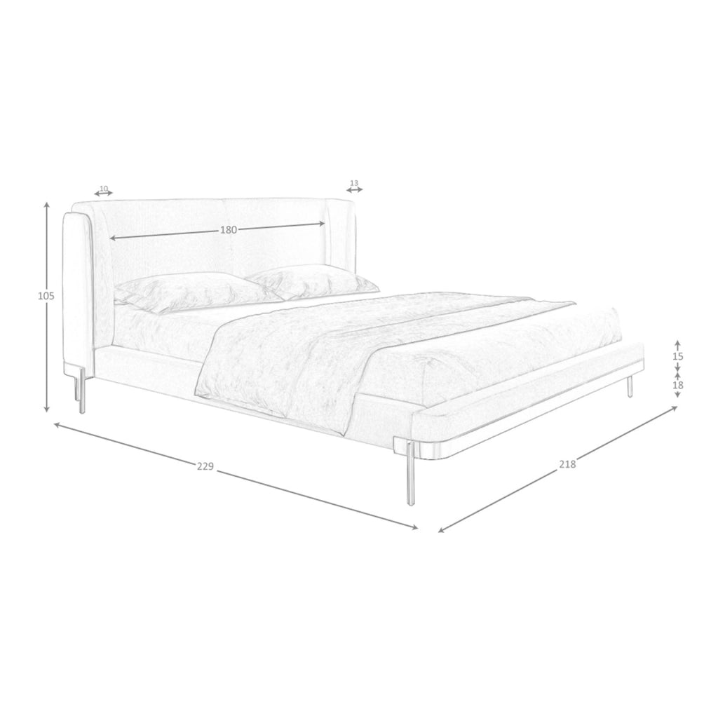Letto in tessuto grigio chiaro e similpelle grigio scuro