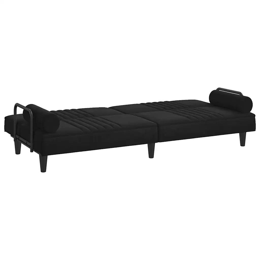 Divano letto | Sof¨¤ letto | Letto singolo con Braccioli Nero in Velluto