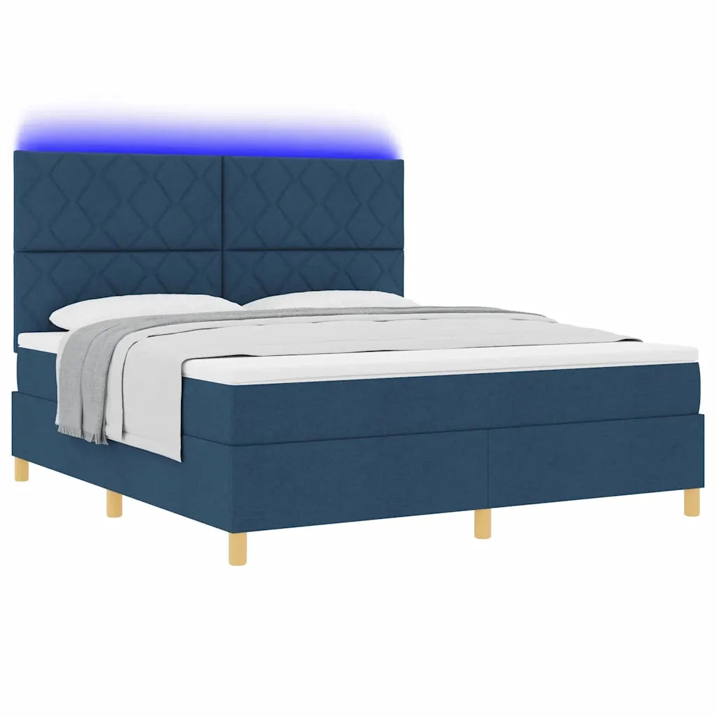 Letto a molle con materasso Blu 180 x 200 cm Tessuto 3343200