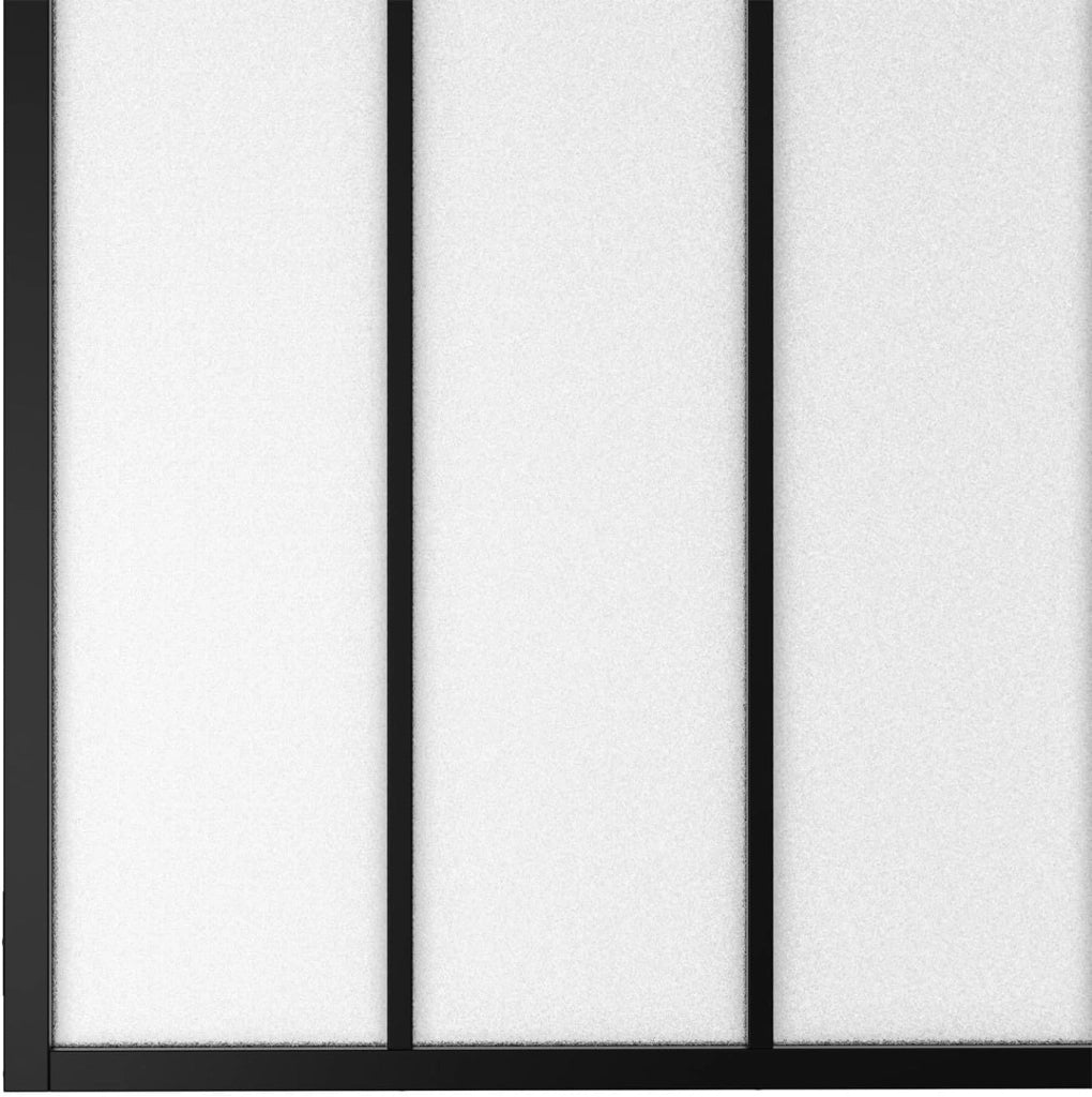 IDMarket - Tetto in Vetro dell'officina a 4 Pannelli L. 116 x H. 108 cm in Metallo Nero e Vetro temperato Smerigliato