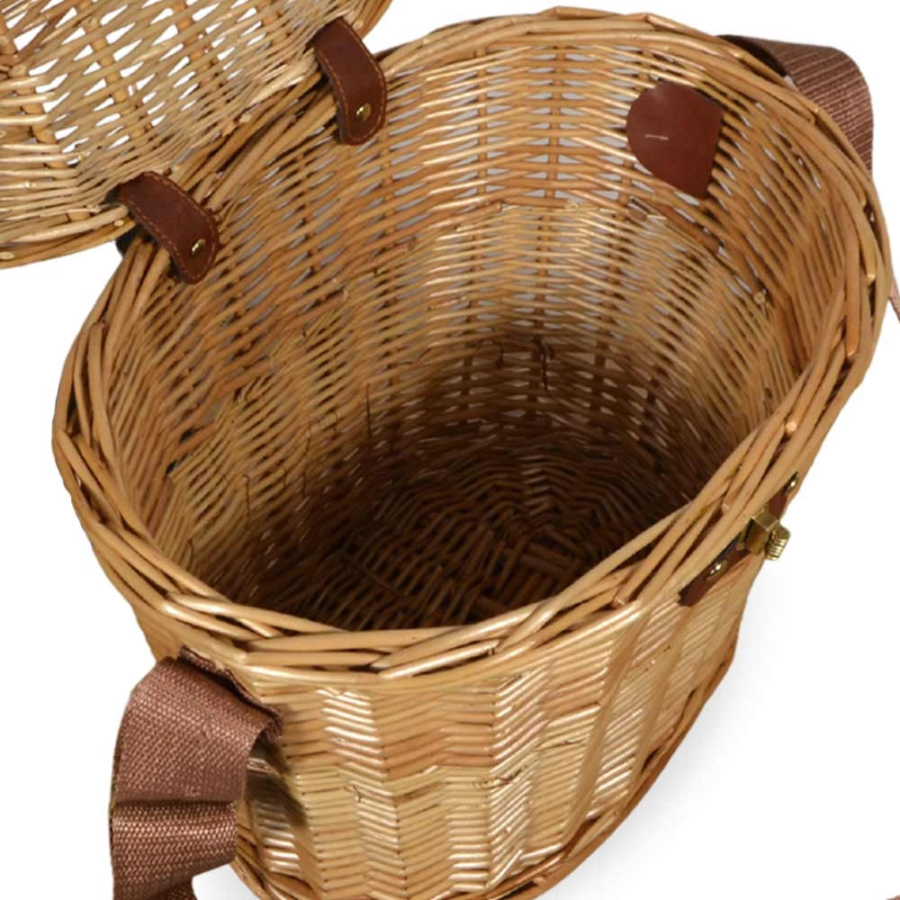 Cesto Ovale per Funghi con Tracolla e Coperchio Leggero 34 x 25 x h 26 cm