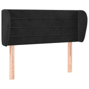 Testiera | Testata ad Orecchio Nera 103x23x78/88 cm in Velluto