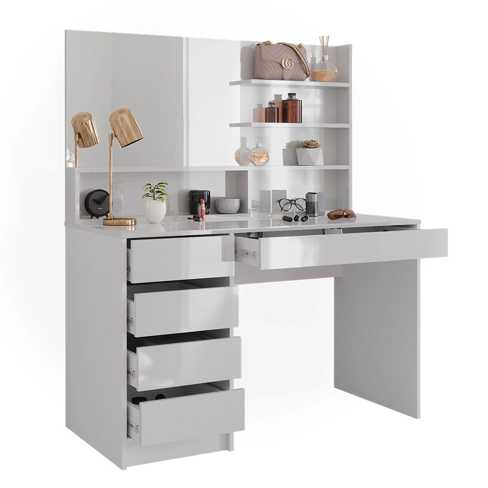 Vicco Tavolo da toeletta Bianco 120 cm con specchio