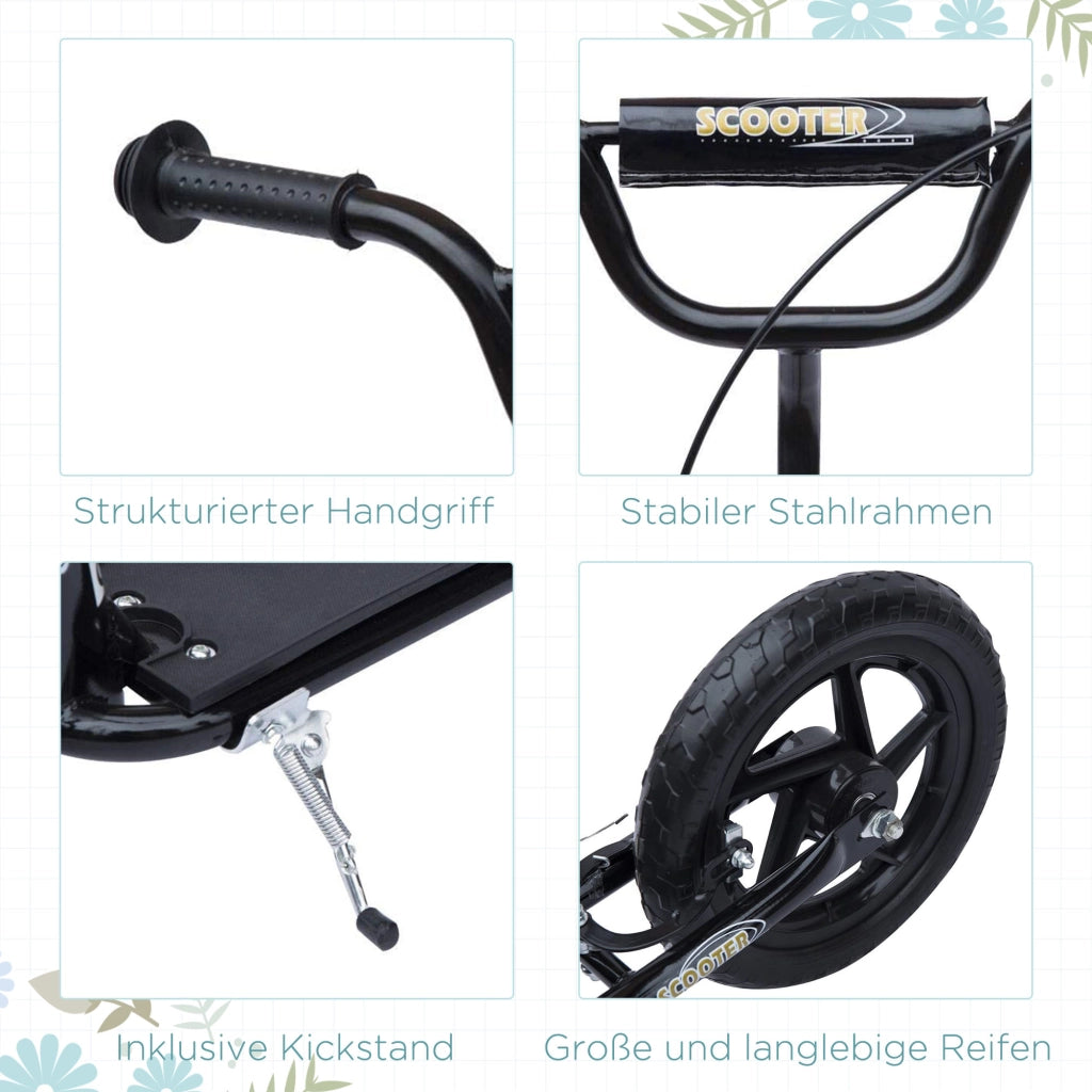 Scooter per Bambini con Manubrio Regolabile ¨C Minimal ¨C Nero 12 Pollici