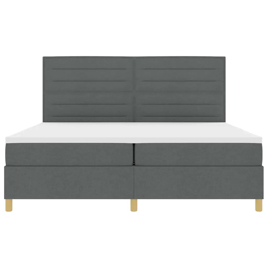 Letto a Sorgente LED Grigio scuro 200 x 200 cm Tessuto 3343048