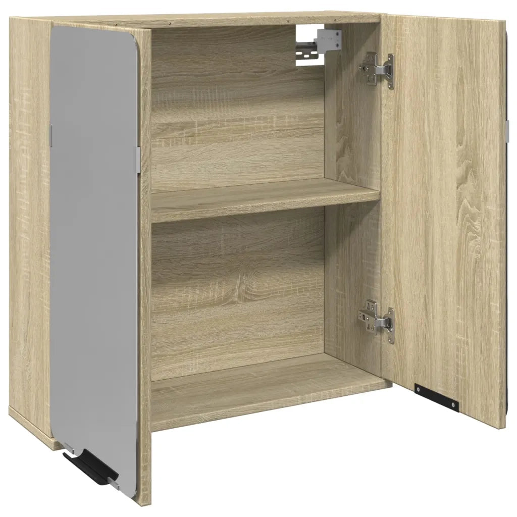 Mobile Bagno con Specchio Rovere Sonoma 64,5x20x66,5 Truciolato 849655