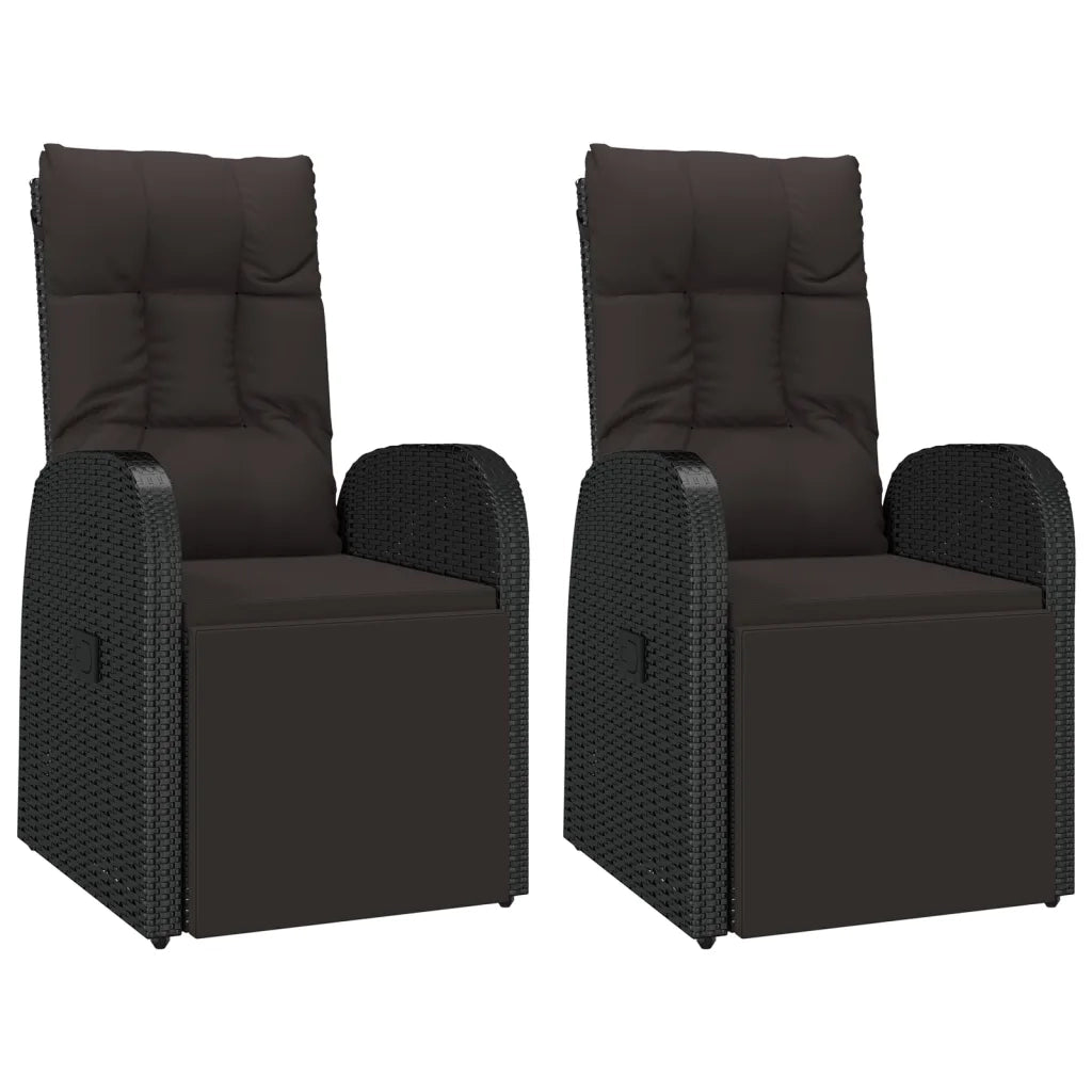 Set Mobili da Giardino 3 pz Nero Polyrattan e Acciaio 3157660