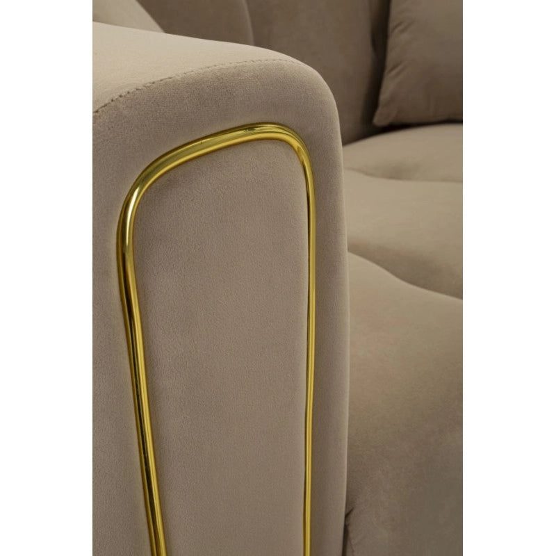Divano Alma Grigio Con Cuscini cm 155x81x71