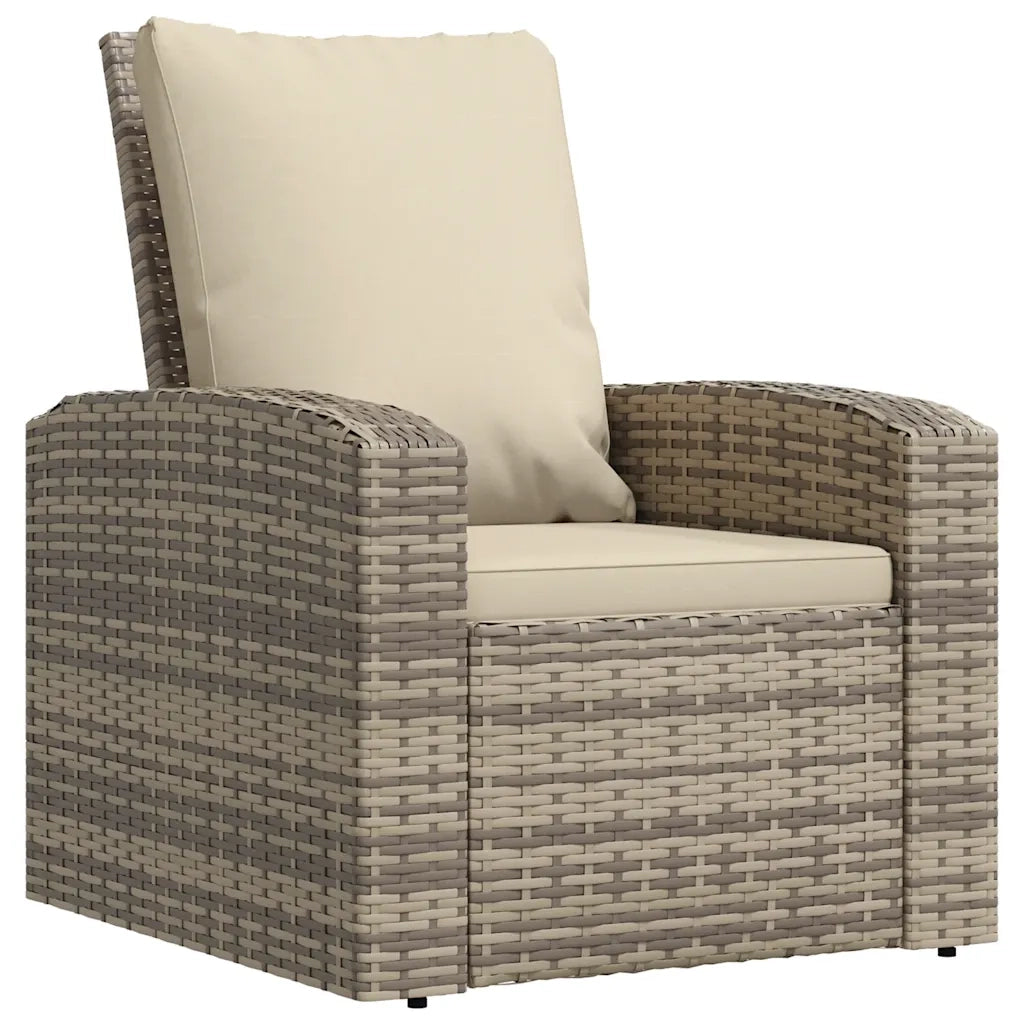 Poltrona Reclinabile Giardino Cuscini Marrone Chiaro Polyrattan CFW7934535