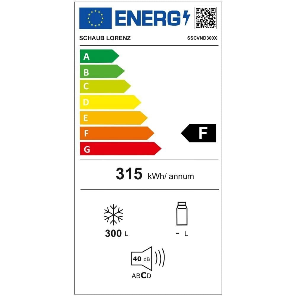 Schaub-Lorenz SSCVND300X Congelatore Verticale Capacita' Lorda 300 Litri Colore Acciaio Inox Classe Energetica F