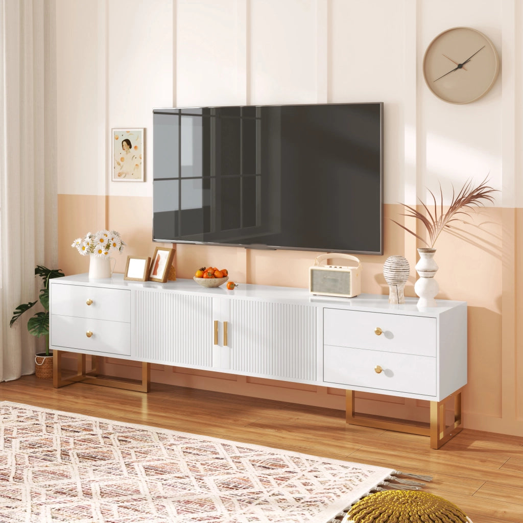TV-Schrank bianco in MDF lunghezza 175 cm