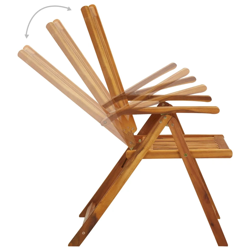 Sedie da Giardino Pieghevoli 3 pz con Cuscini Acacia Massello 3064103