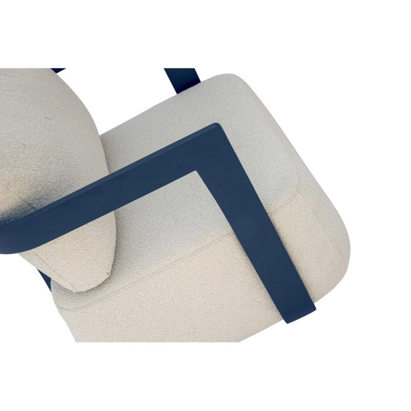 Salotto Monaco Alluminio Blu Cuscini Alti Bianchi Moia
