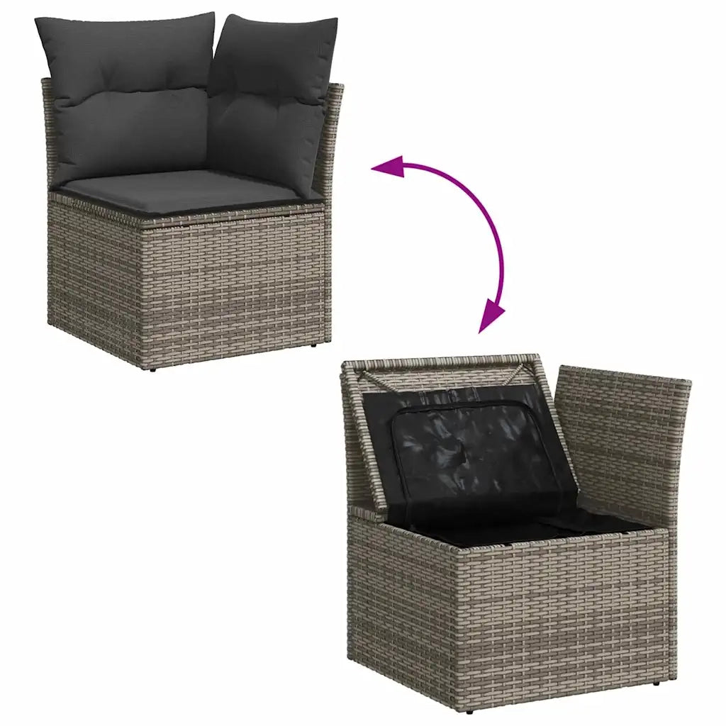 Set Divano da Giardino con cuscino 9 pcs Grigio 3363453