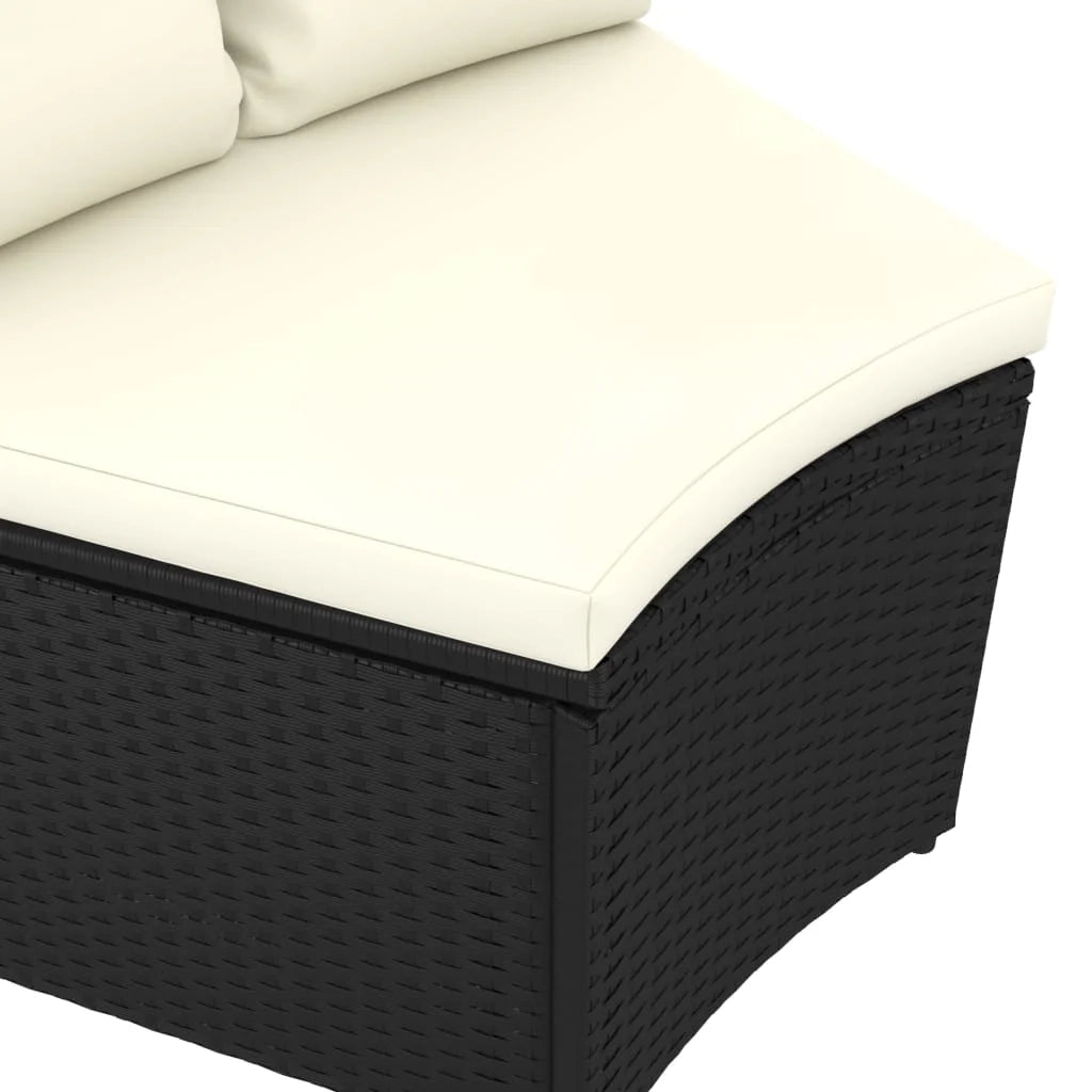 Set di mobili da giardino mobili da esterno 9 pezzi con cuscini resina intrecciata nera 02_0018140