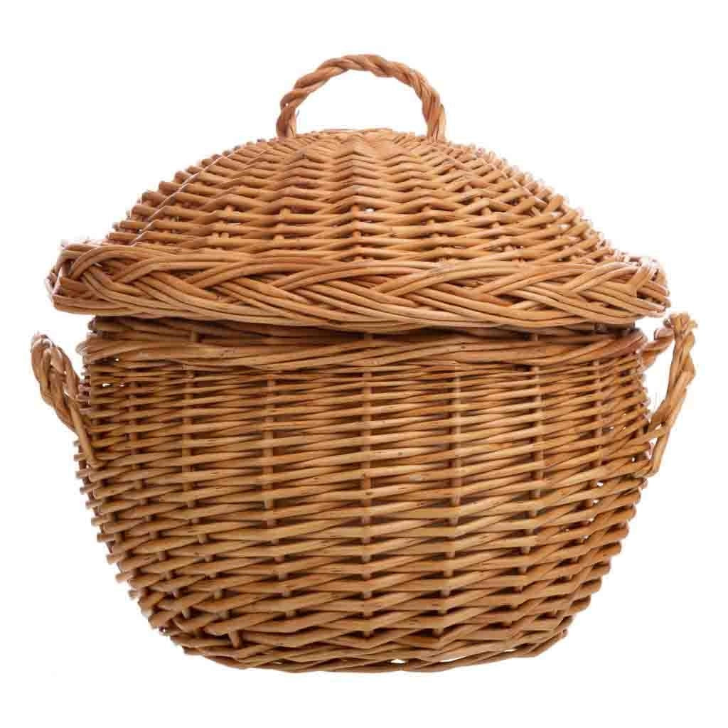 Scatola da cucito in vimini marrone 21x21x25/18h