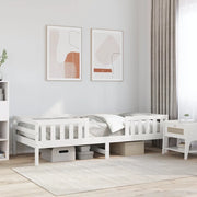 Letto senza Materasso-Struttura Letto Bianco 90x190 cm in Legno Massello Pino 797918