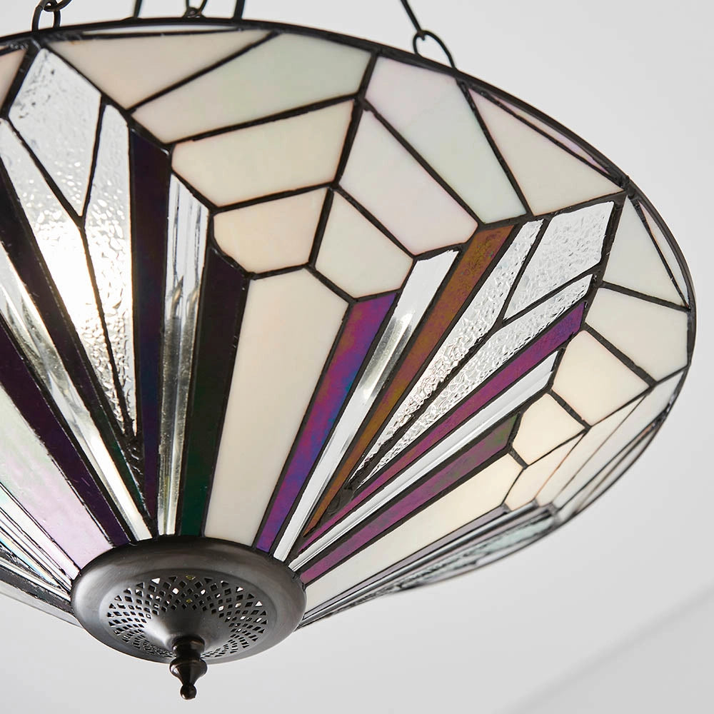 Lampada a sospensione Tiffany vetro multicolore 3xE27