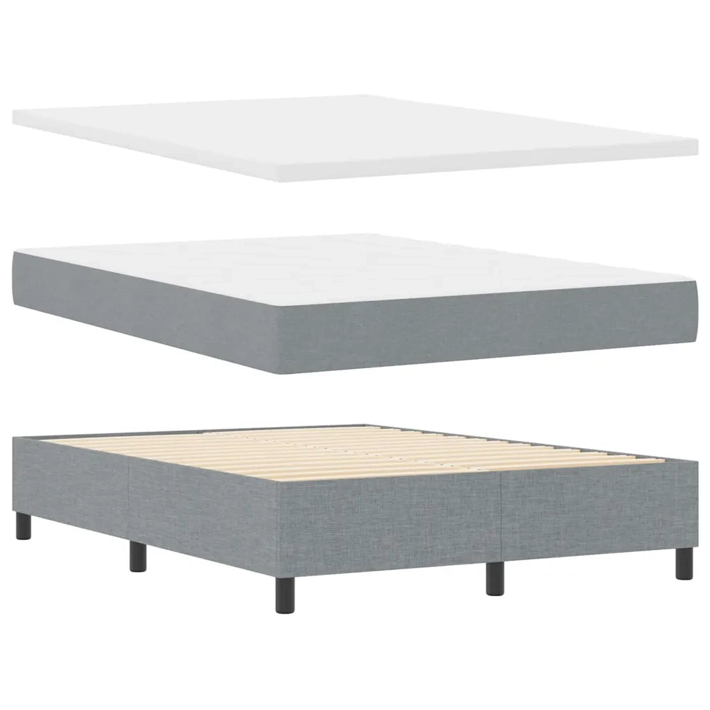 Letto a molle con materasso Grigio chiaro 160 x 200 cm Tessuto
