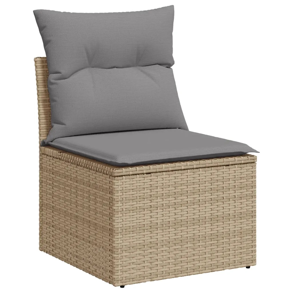 Set Divano da Giardino 8 pz con Cuscini Beige in Polyrattan 3326680