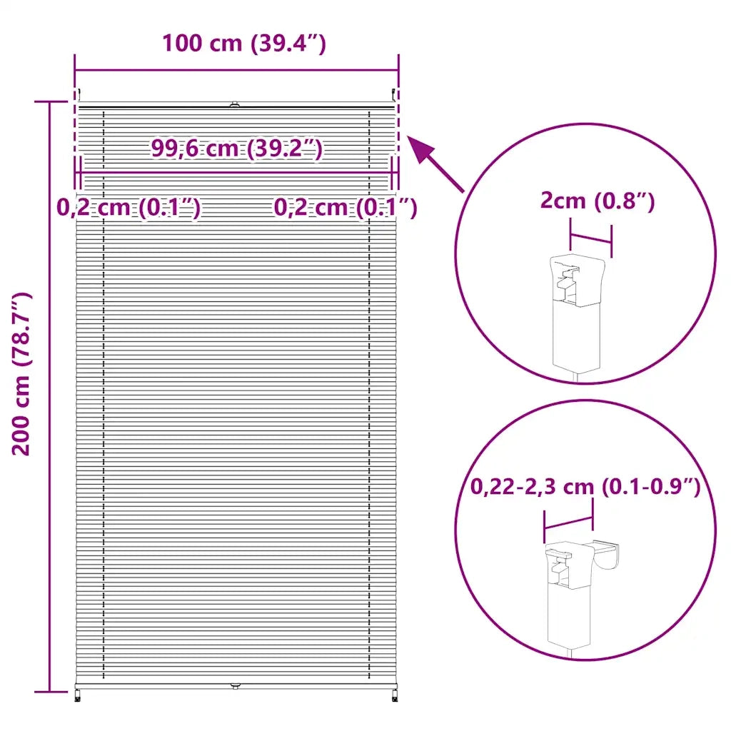 Tenda plissè 100x200cm Crema 240644