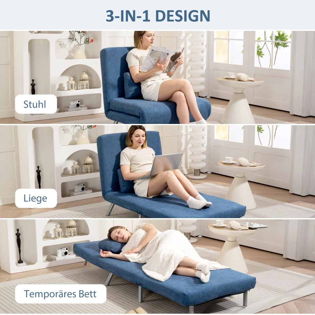Poltrona letto ¨C zephmum ¨C Tessuto blu