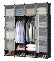 Armadio componibile con misure 165x147x36 cm, ideale per ogni stanza.