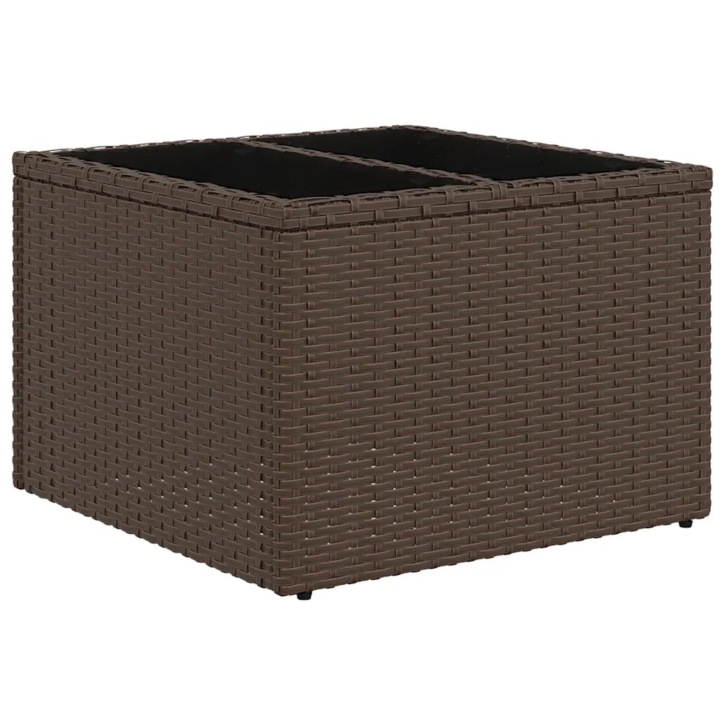 Set Divani da Giardino 11 pz con Cuscini Polyrattan Marrone 3218233