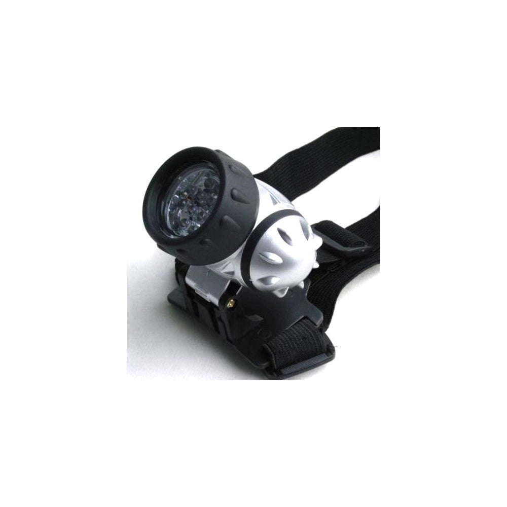 Trade Shop - Lampada Frontale Torcia Da Testa Luce 7 Led Bianchi A Batterie Pesca Sport -