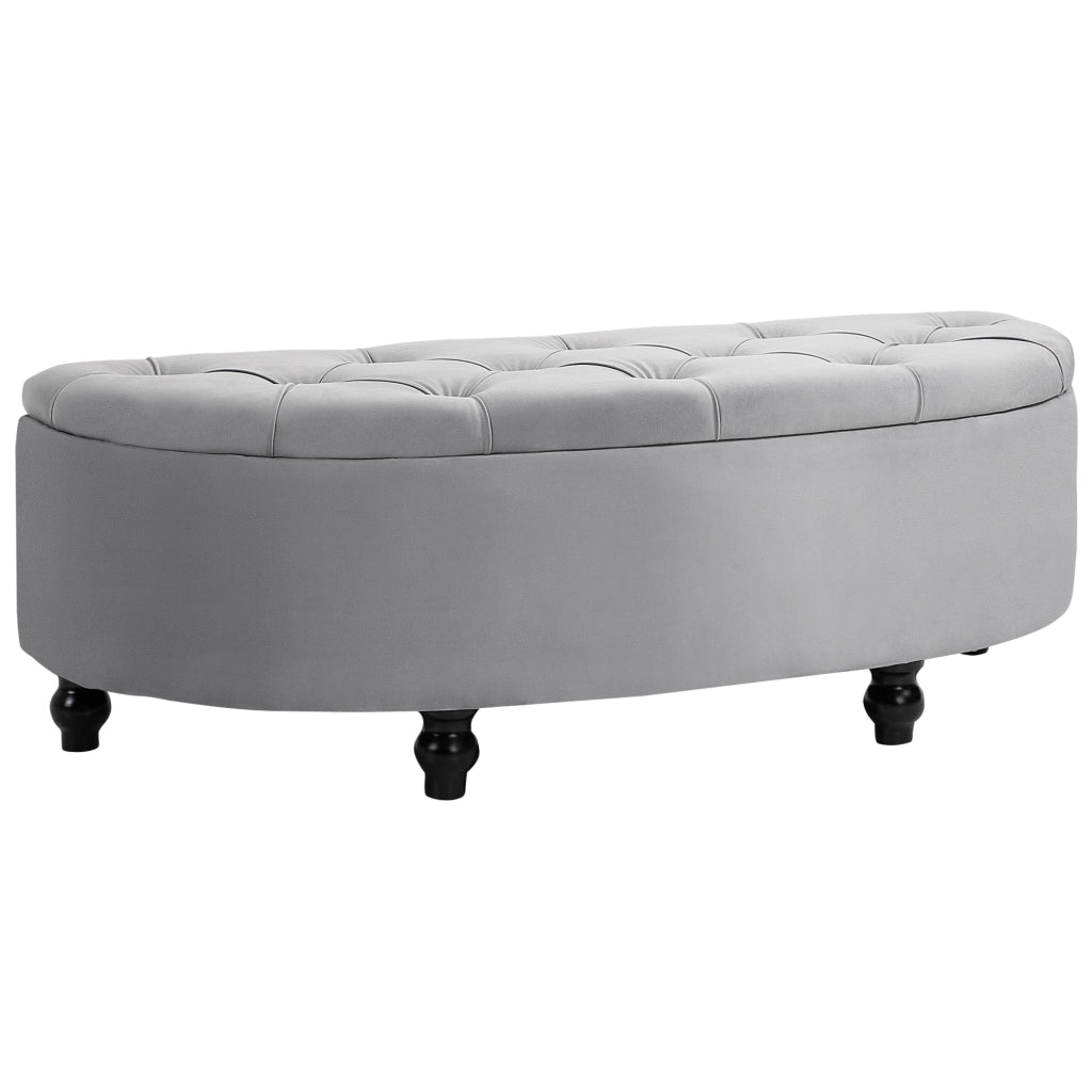 Pouf contenitore capitonn¨¦ velluto ¨C Minimal ¨C grigio 120x46x42 cm
