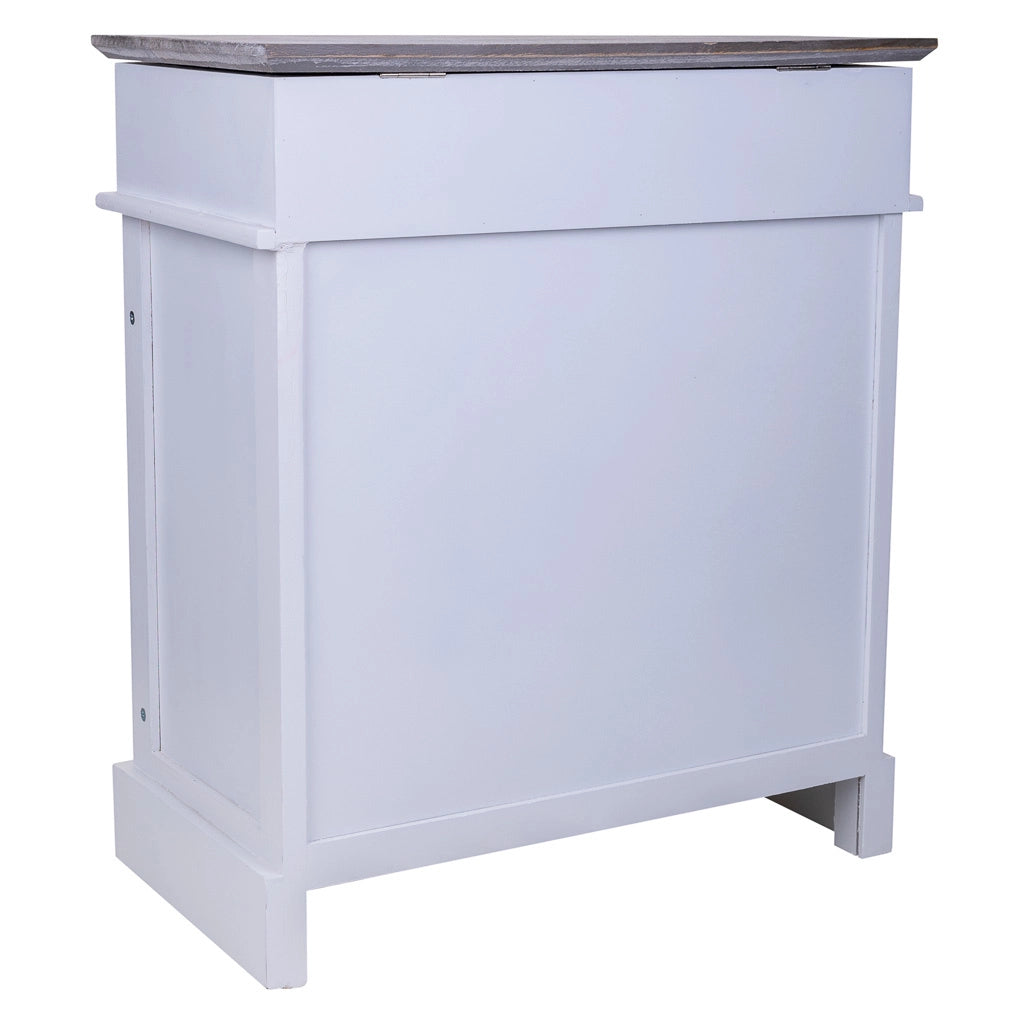 Scarpiera in legno bianco 50x28x58h