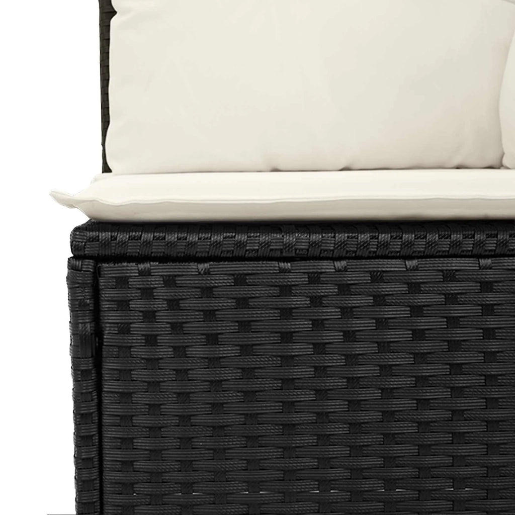 Set di divani con cuscino 6 pcs Nero e Crema polyrattan 3359066