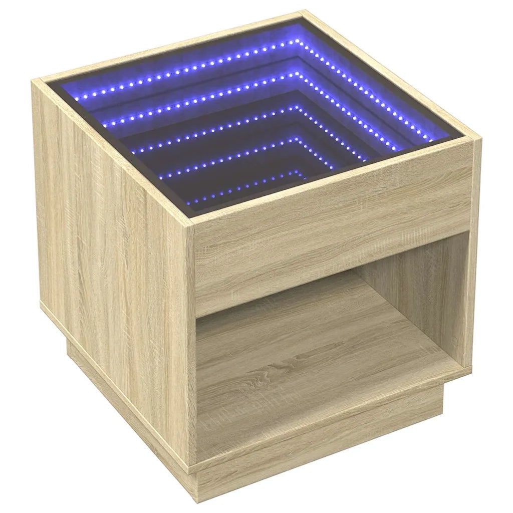 Comodino con LED Infinity Rovere Sonoma 50x50x50 cm 3284086