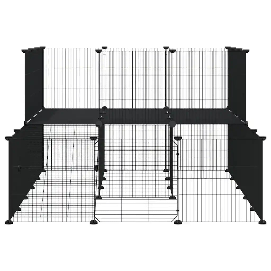 Gabbia per Animali 44 Pannelli con Porta Nera 35x35 cm Acciaio CFW1440922
