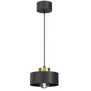 Lampada sospensione Marti nero opaco oro E27 Luminex