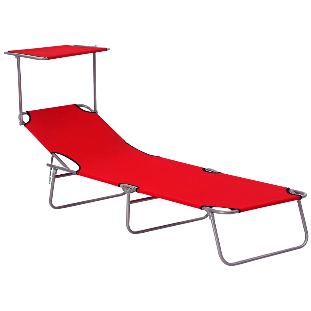 Transat pieghevole ¨C Minimal ¨C rosso 187x58x36 cm
